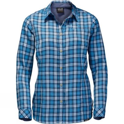 Camisa Jack Wolfskin Dorset Mujer Azules Claro - Chile RKB127390